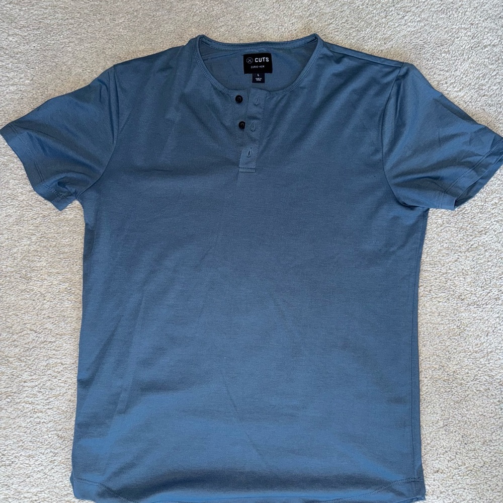 Cuts Men's Blue Henley Shirt